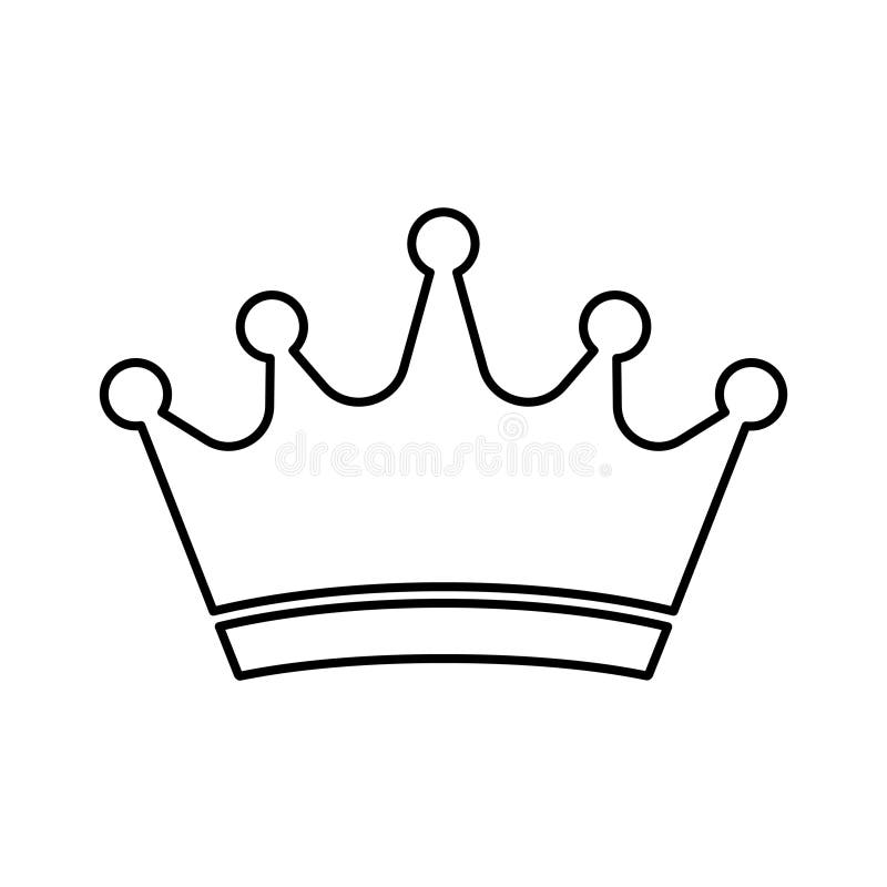 Crown Line Icon. Black King Crown Symbol Stock Vector - Illustration of ...