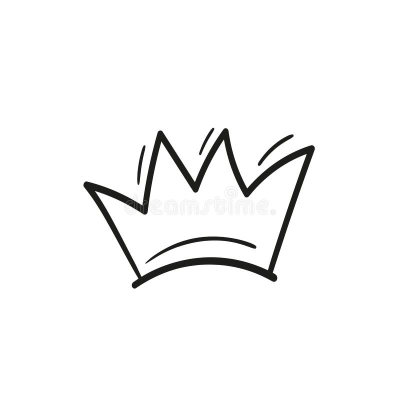 Crown Logo Graffiti Icon. Black Icon Isolated on White Background ...