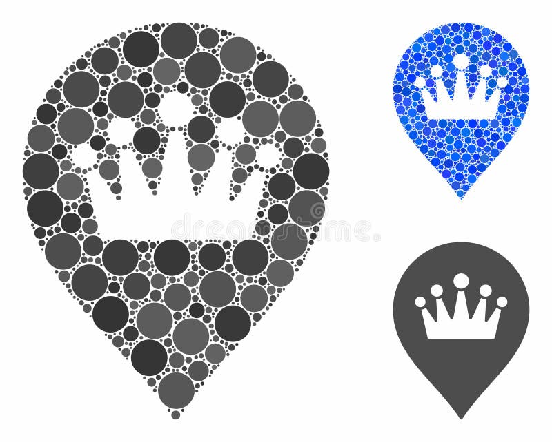 Crown marker Composition Icon of Spheric Items vector illustration