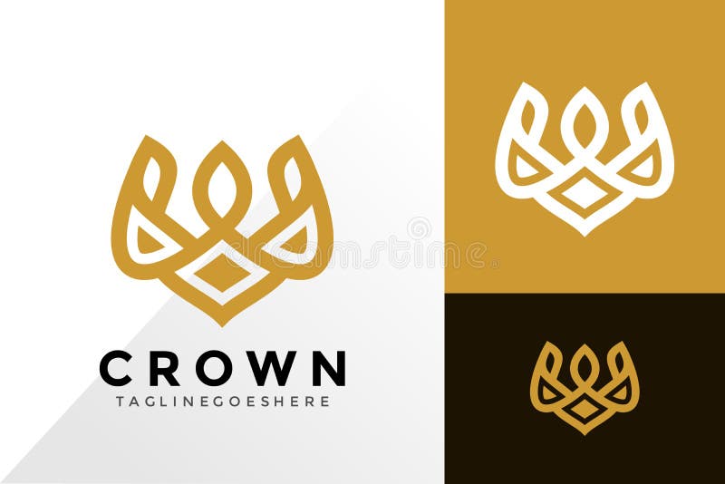Crown Jewelry Logo Design, Brand Identity Logos Designs Vector Illustration Template Stock