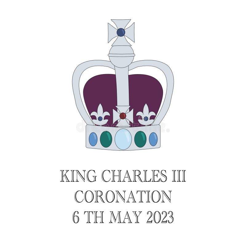 Crown for poster or greeting card, King Charles III coronation, Prince Charles of Wales becomes King of England, vector illustration. Crown for poster or greeting card, King Charles III coronation, Prince Charles of Wales becomes King of England, vector illustration