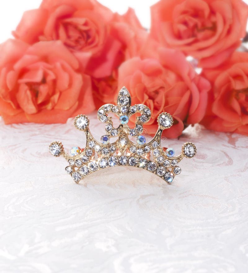 Crown with red roses stock photo. Image of background 23834186