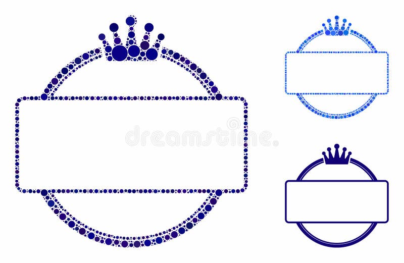 Crown round and rectangle frame Composition Icon of Circle Dots royalty free illustration