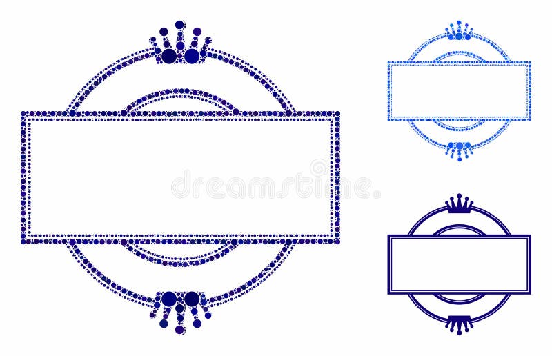 Crown round and rectangle frame Composition Icon of Circles royalty free illustration