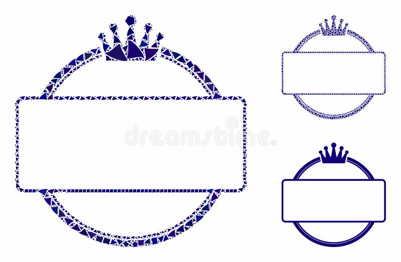 Crown round and rectangle frame Composition Icon of Humpy Items vector illustration