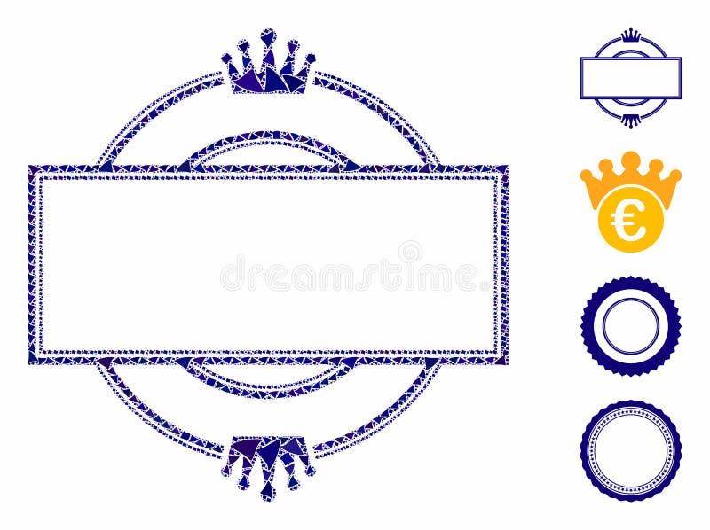 Crown round and rectangle frame Composition Icon of Joggly Elements royalty free illustration