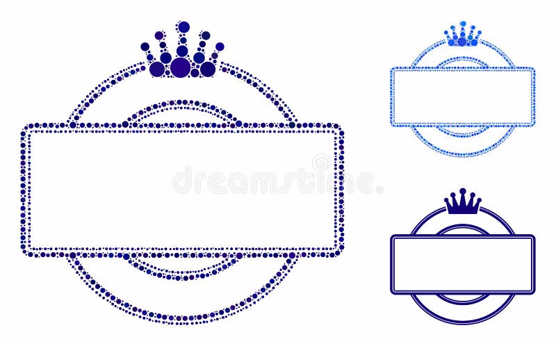 Crown round and rectangle frame Composition Icon of Round Dots royalty free illustration