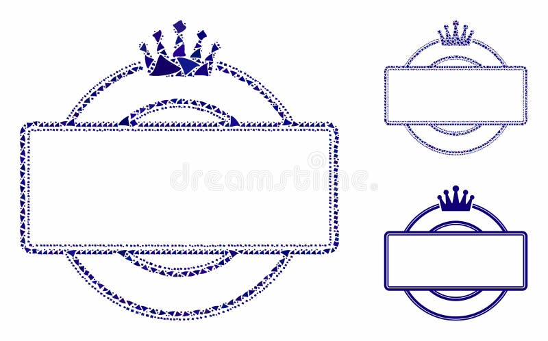 Crown round and rectangle frame Mosaic Icon of Bumpy Elements vector illustration