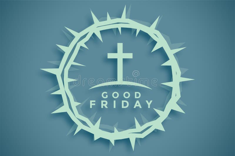 Crown of thorns with cross good friday background. Vector vector illustration