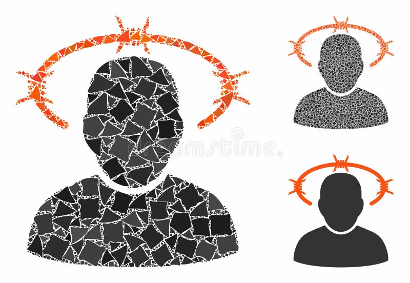 Crown of thorns Mosaic Icon of Tremulant Items vector illustration
