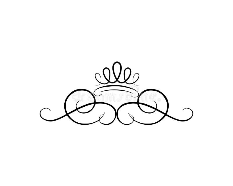 Crown Tiara Swirls Line Illustration Stock Vector ...