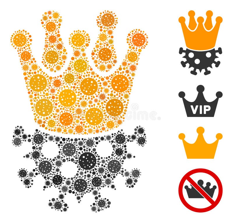 Crown Virus Mosaic of CoronaVirus Elements vector illustration
