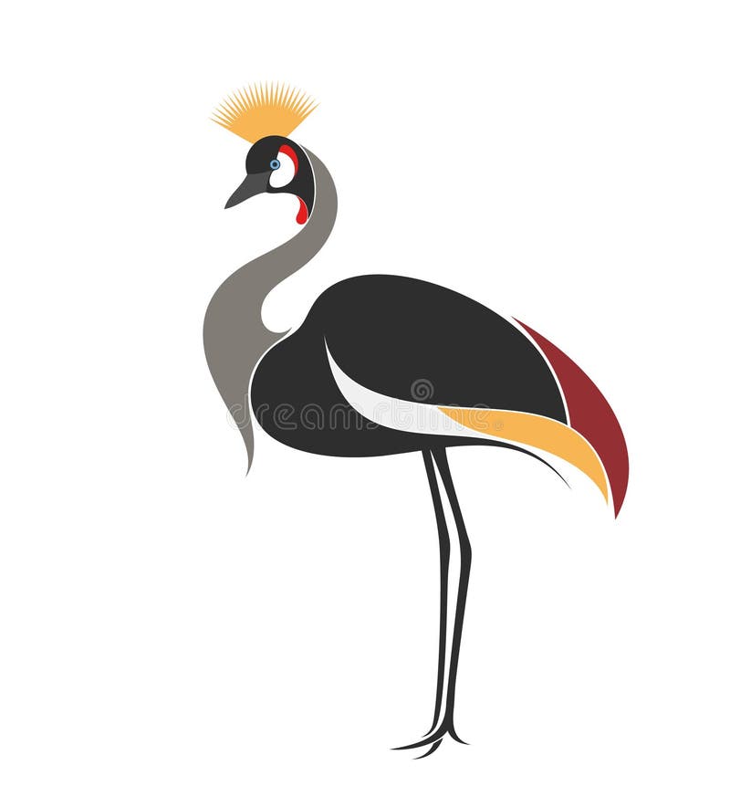 Crowned crane stock vector. Illustration of vector, elegance - 48396162