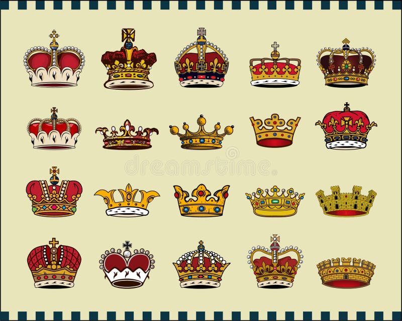 Crowns stock vector. Illustration of engraving, crown - 19844518