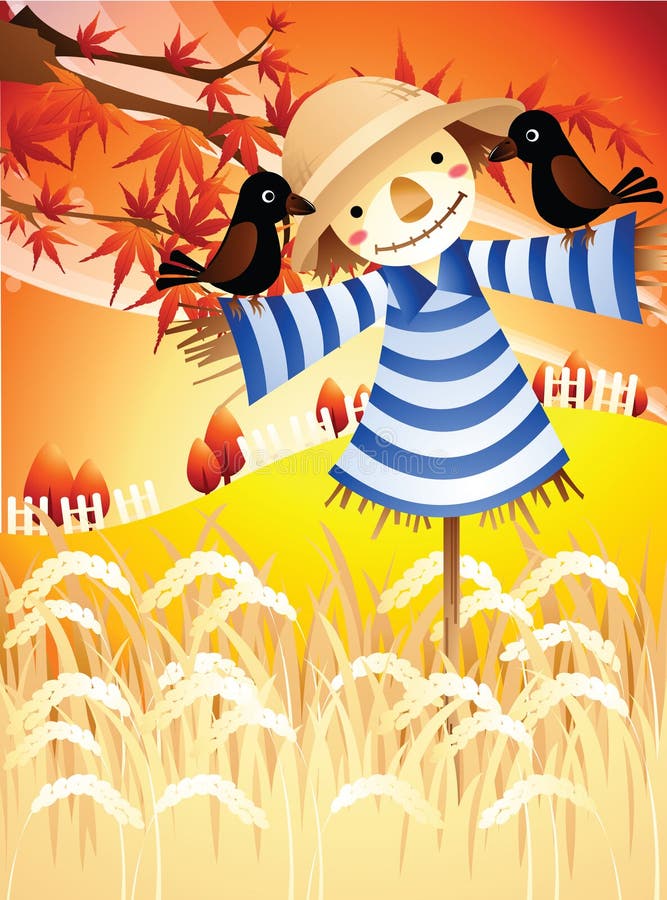 Scarecrow_crows stock illustration. Illustration of halloween - 6655231