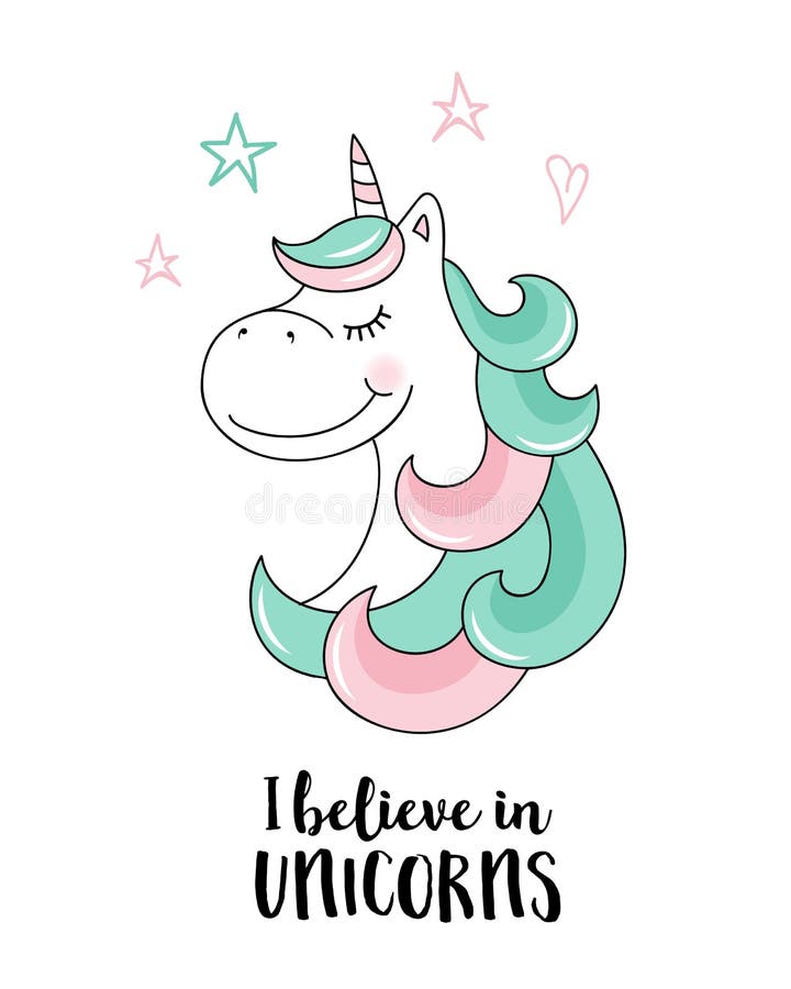 Croyez en licornes Illustration de citation de licorne de vecteur illustration de vecteur Croyez en licornes Illustration de citation de licorne de vecteur illustration de vecteur