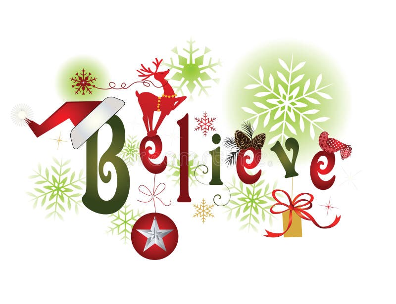 CROYEZ - le message de Noël illustration stock CROYEZ - le message de Noël illustration stock