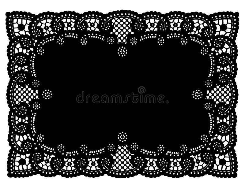 Cru noir de place de couvre-tapis de lacet de napperon