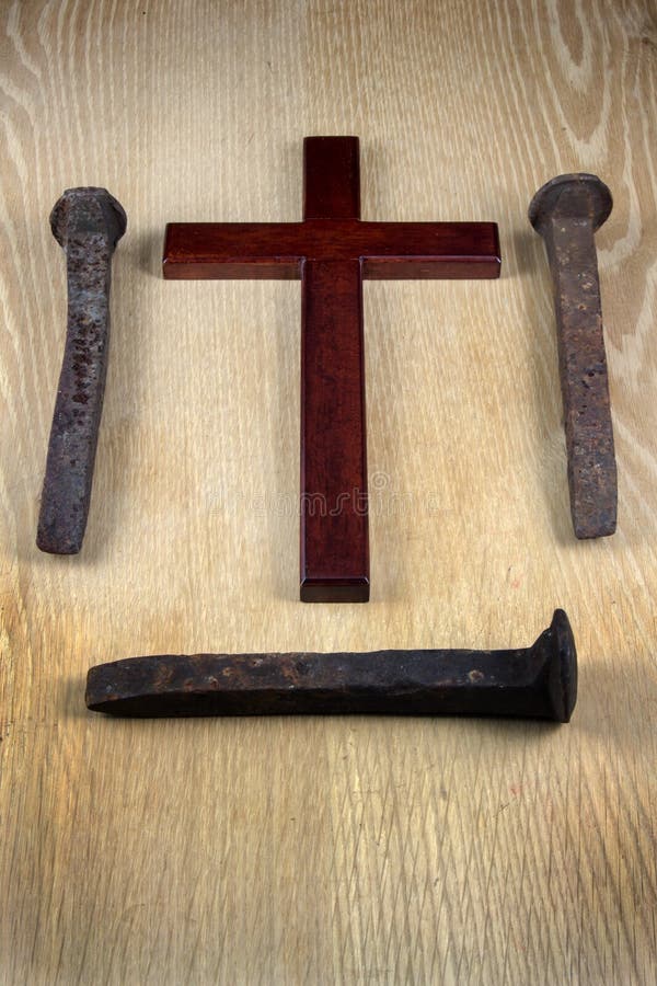 Crucifix and Rusty Railroad Spikes