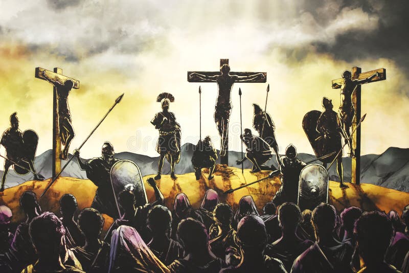 Crucifixion jesus royaltyfri bild