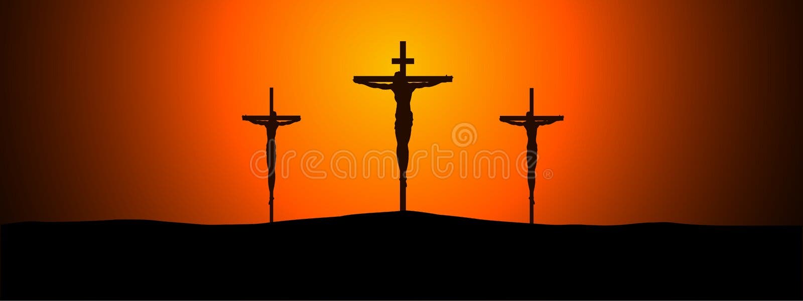 Crucifixion of Jesus Christ on the Cross at Sunset. Sun Rays Stock ...