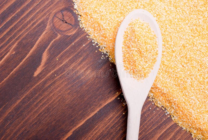 Crude Corn Grits on the Board Diet Food Stock Photo Image of heap