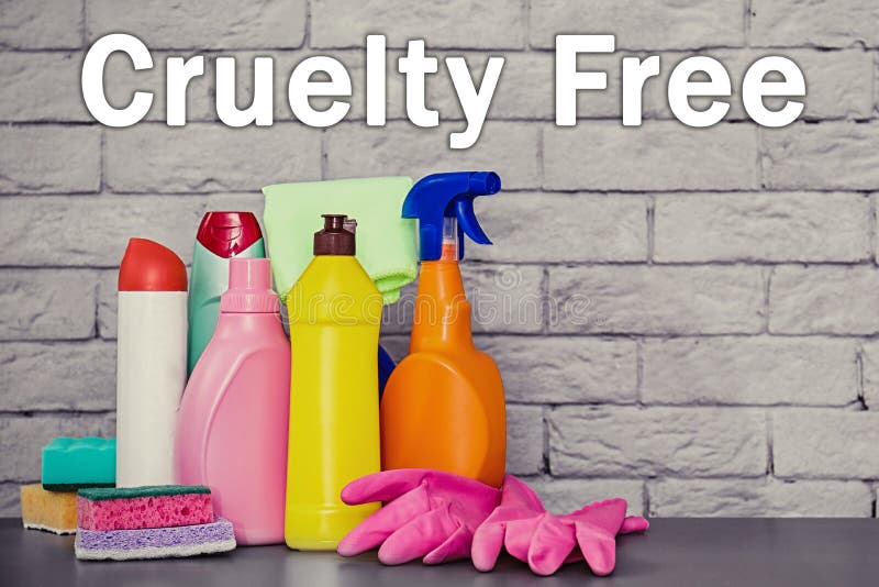 Cruelty Free Concept. Cleaning Products Not Tested on Animals in Room Stock  Photo - Image of design, animal: 196141638