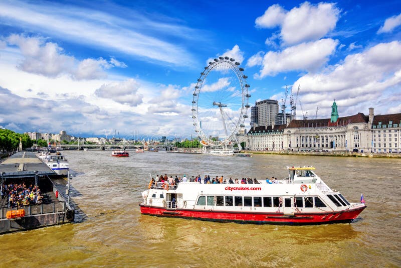 Cruise Boat On Thames River London England Uk Editorial Photo