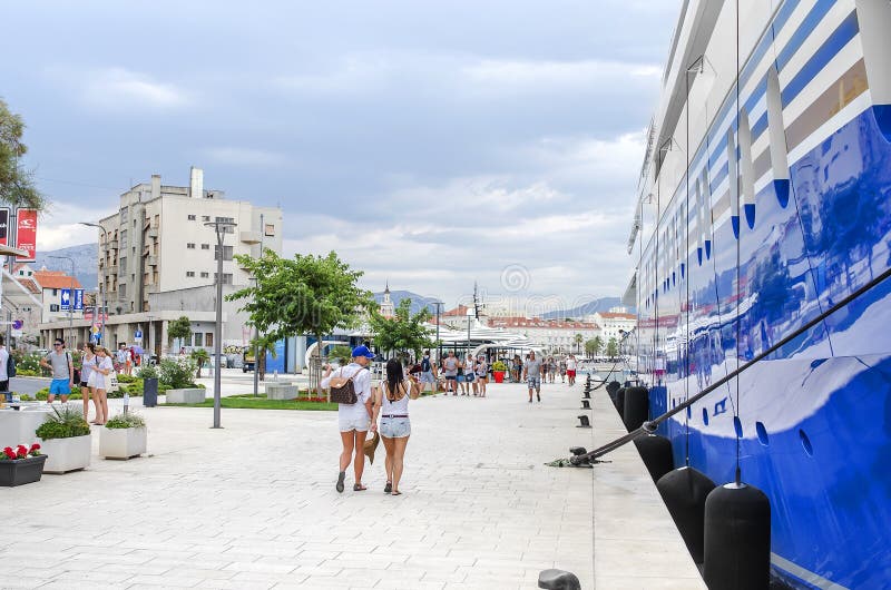 Cruise Liner in the Port of Split Croatia. Editorial Photo Image of