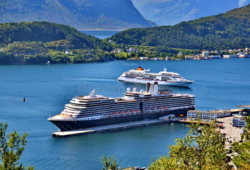 Cruise Port in Alesund, Norway stock images Cruise Port in Alesund, Norway stock images