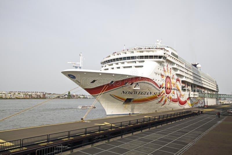 Cruise ship in Amsterdam harbor in the Netherlands stock image Cruise ship in Amsterdam harbor in the Netherlands stock image