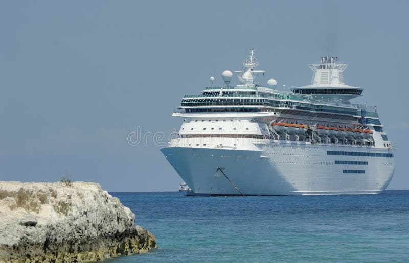 A cruise ship anchored