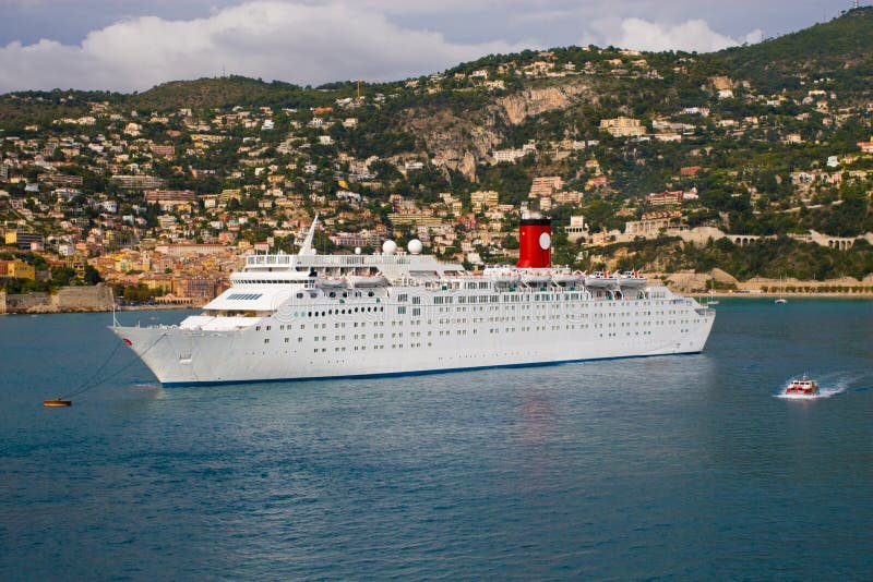 anchored cruise ship