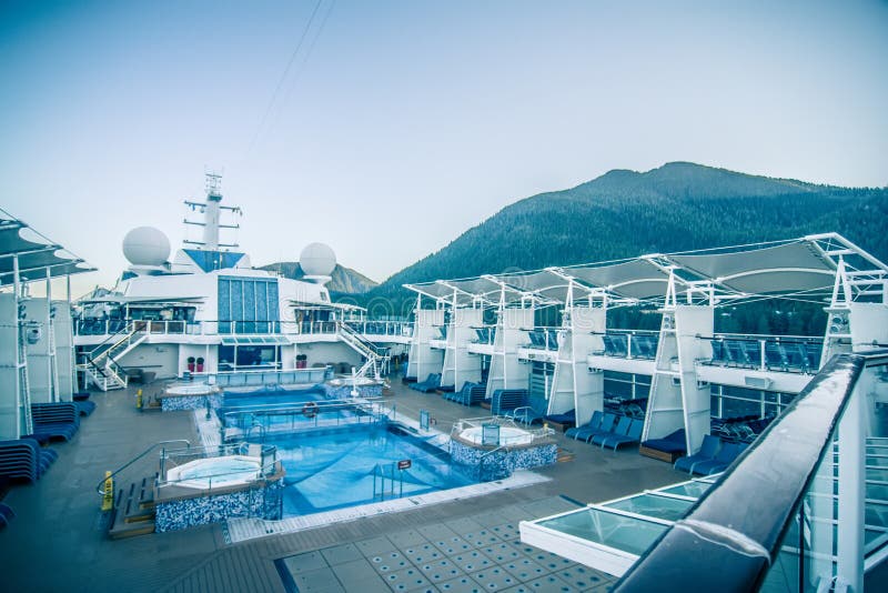 Cruise ship deck or balcony on trip to alaska