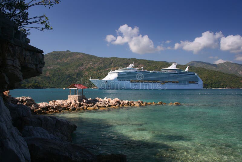 Cruise Ship at Destination royalty free stock photo Cruise Ship at Destination royalty free stock photo