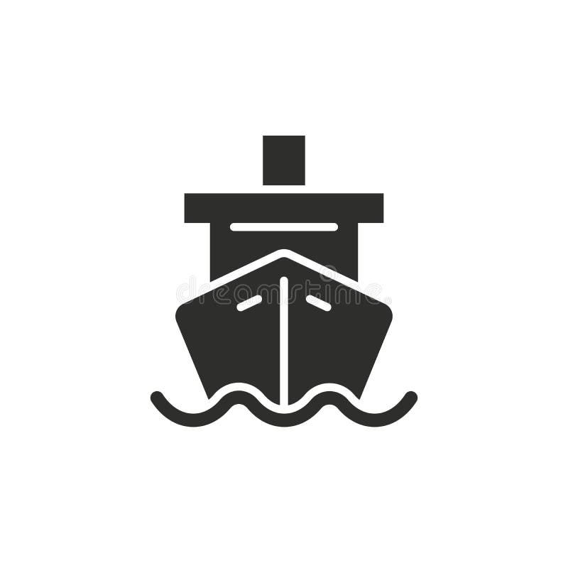 Cruz barco negro icono.