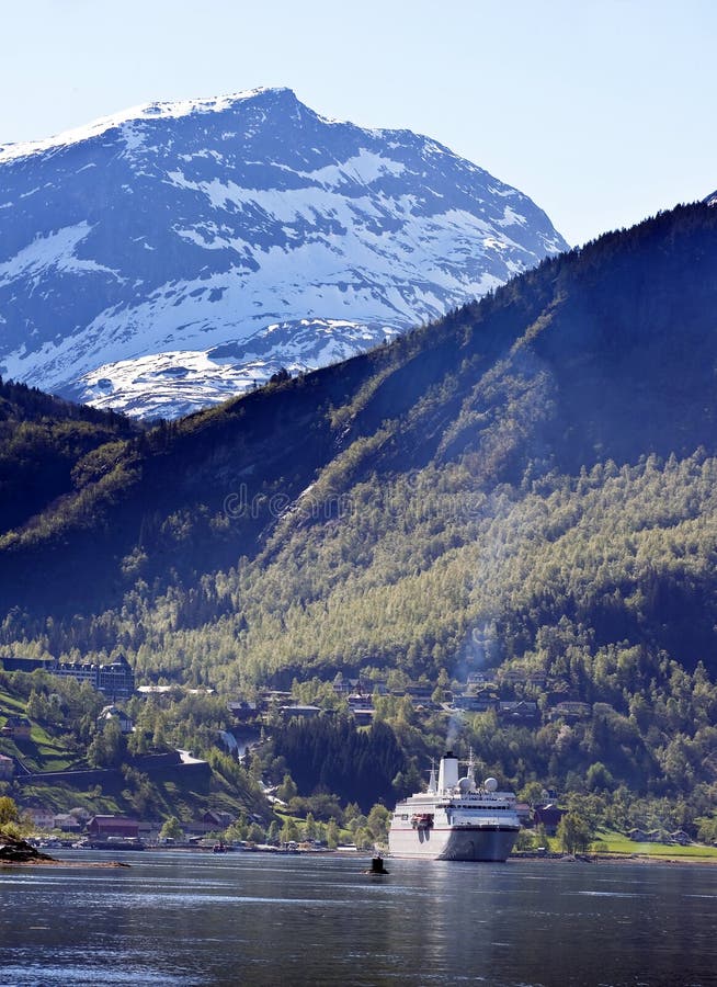 Cruise ship in Geiranger Fjord