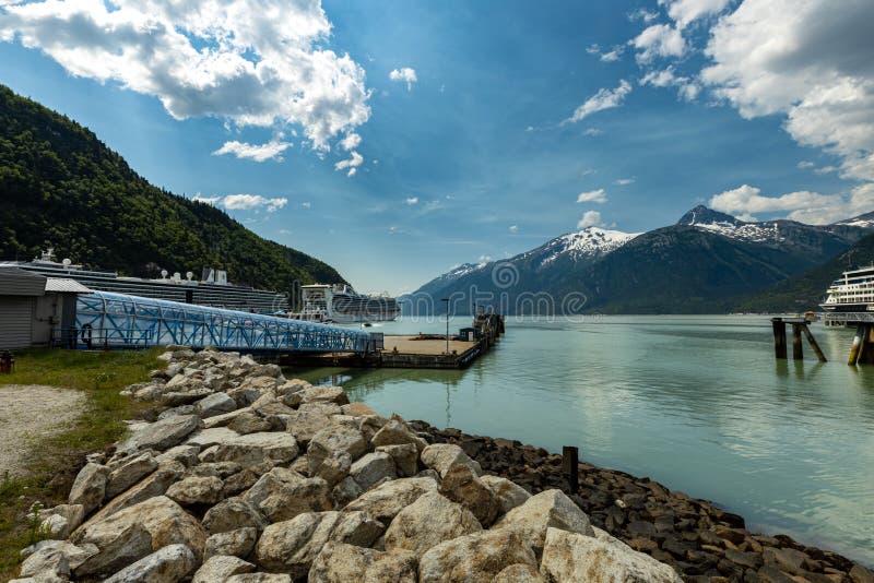Cruise Ship in the Harbor of Skagway in Alaska, Editorial Photo Image of tourism, summer