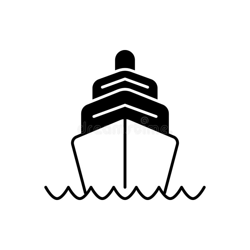 Cruise Ship Icon, Travel through the Ocean on a Luxury Yacht. Stock ...