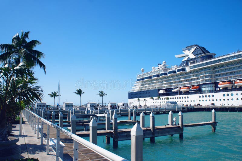 Cruise Ship at Key West Pier, Florida Keys Editorial Stock Image