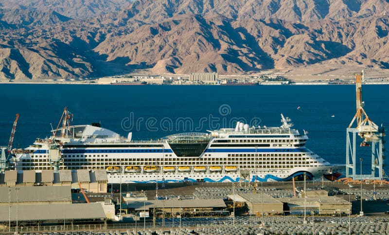 Cruise ship in marine port of the Red Sea