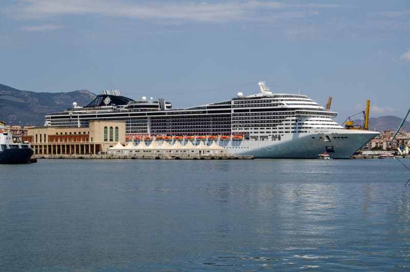 Cruise Ship MSC Divina, Docked in Palermo, Sicily Editorial Photo