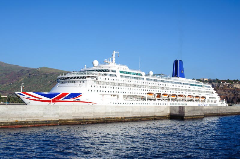 San Sebastian de la Gomera. Spain- 30, August 2015. Cruise ship Oriana in Port of San Sebastian de la Gomera. Canary Islands. Spain.