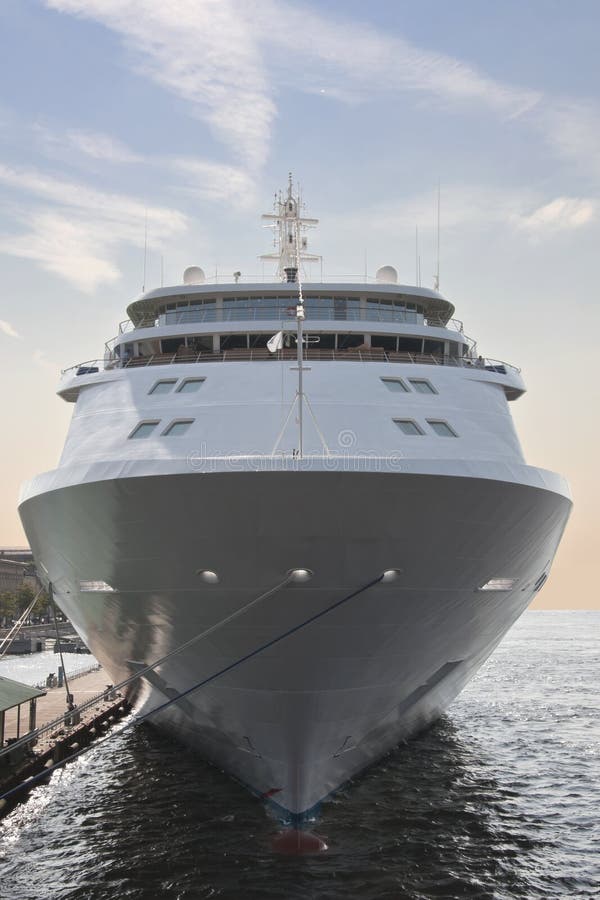 Cruise ship in port royalty free stock photo