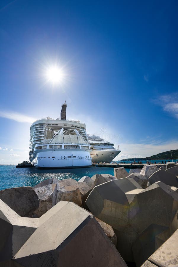 Cruise ship in the port stock image Cruise ship in the port stock image