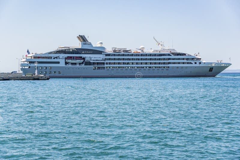 Cruise Ship in the Port of Split in Croatia. Editorial Stock Image