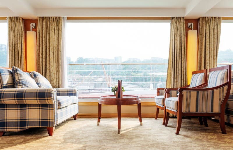 Cruise ship`s sofa stock photo. Image of lifestyle, coffee 96794166