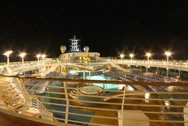 Cruise ship top deck stock image. Image of ship, pool 16170143