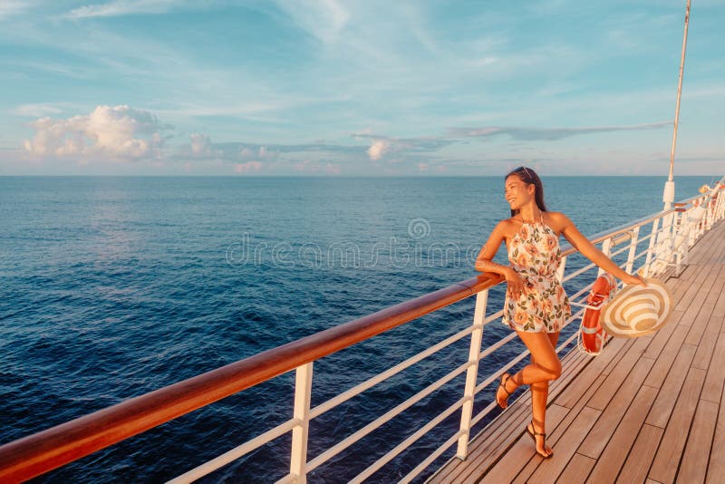 Cruise Ship Vacation Travel Luxury Caribbean Holiday Tourist Woman
