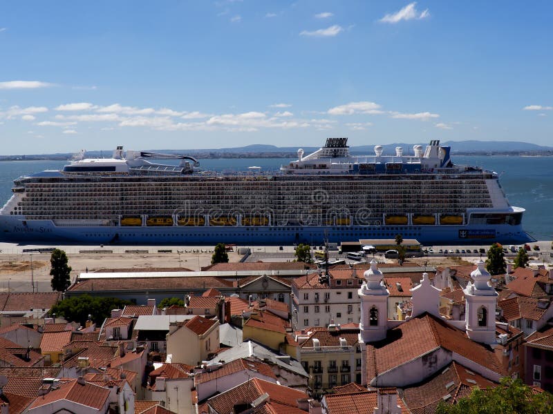 Cruise Ships in Port in Lisbon Portugal Editorial Photo Image of